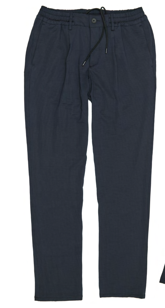 Fradi Wool Popeline Draw String Jogger Pants in Navy