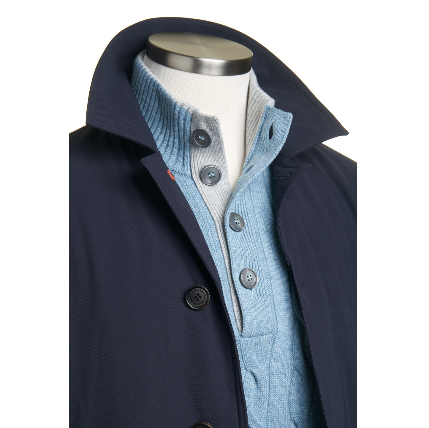Waterville Nylon Car Coat in Navy