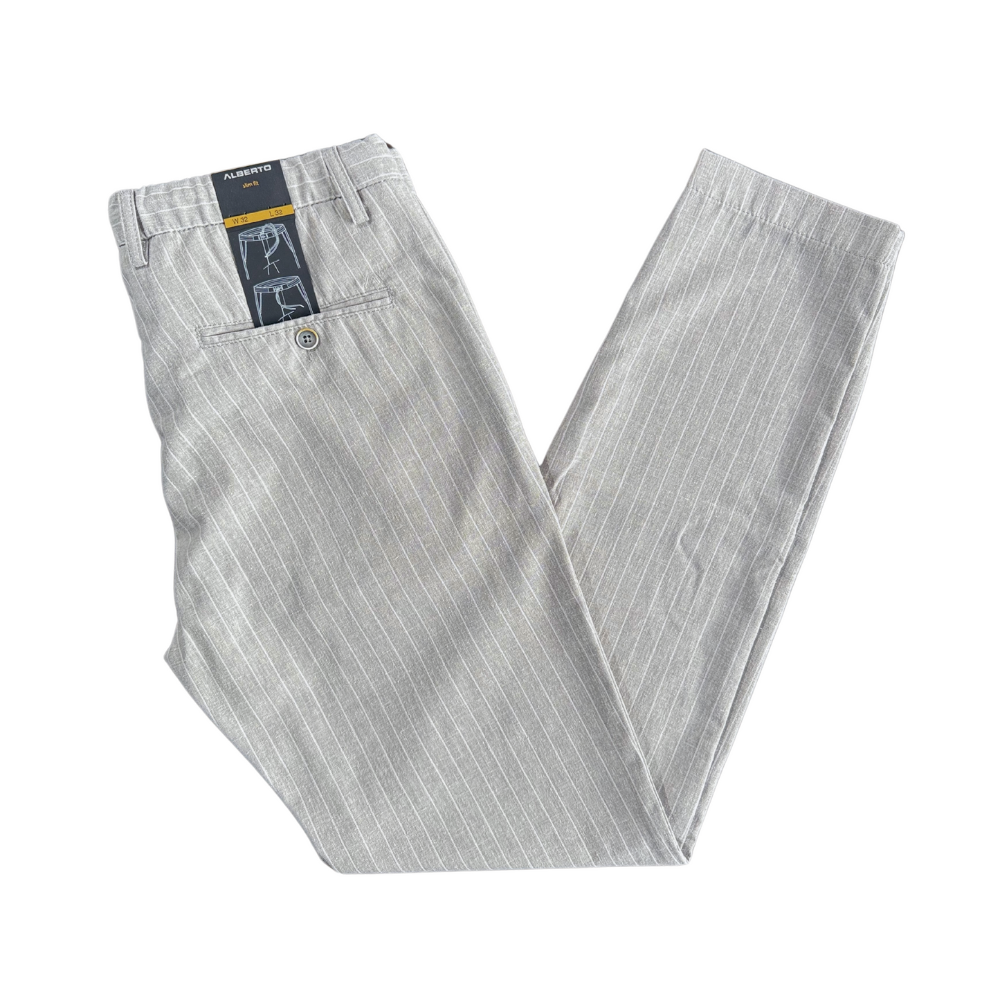 Alberto Linen Casual Jogger Pants – Light Grey