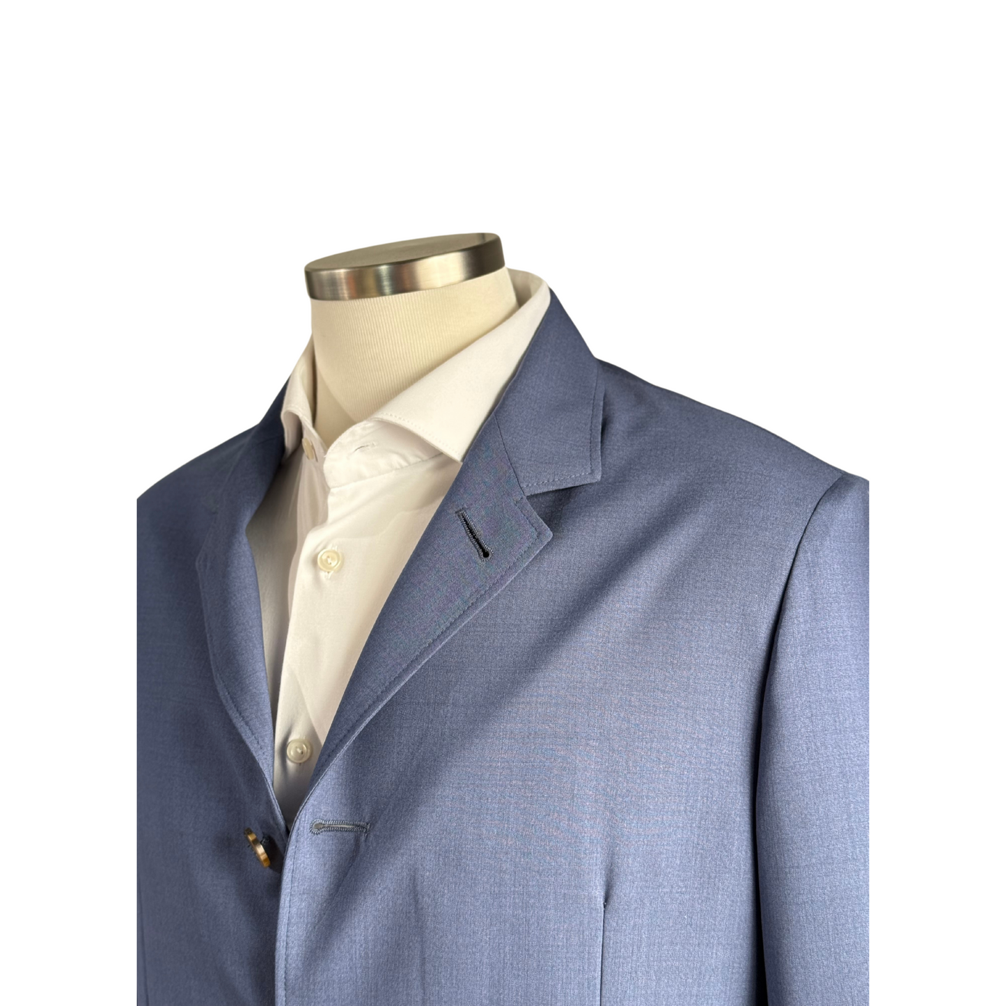 Canali Travel Wool Shirt Jacket – Mid Blue