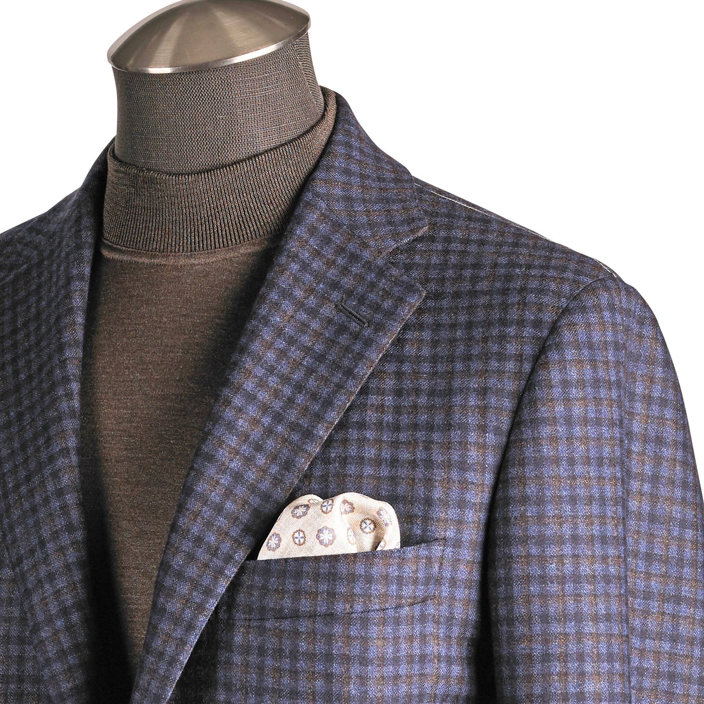 Belvest Sport Coat in Blue and Brown Check
