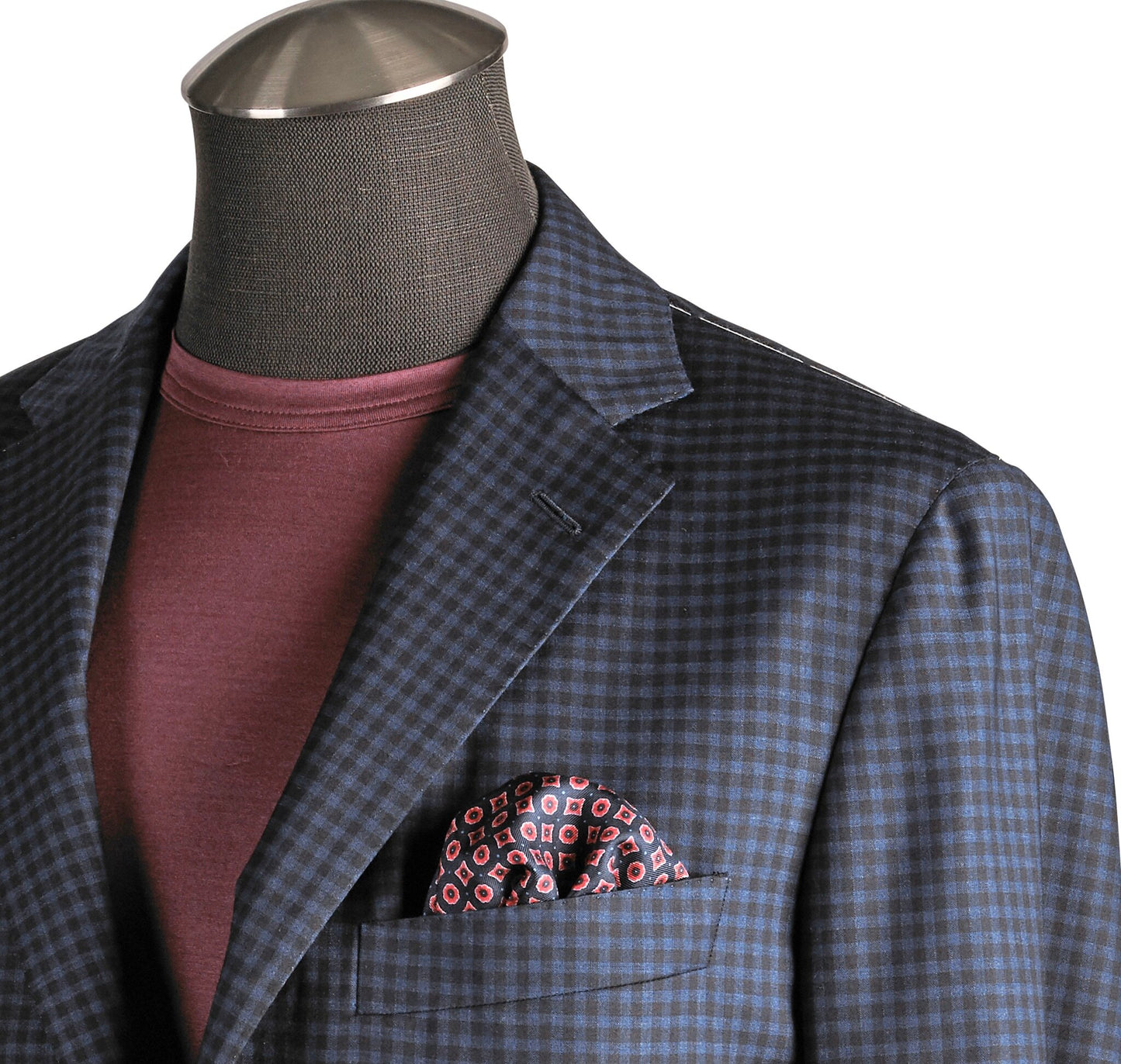 Belvest Sport Coat in Navy Mini Check