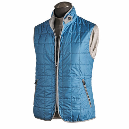Waterville Water Repellent Quilted Nylon Vest in Sky Blue