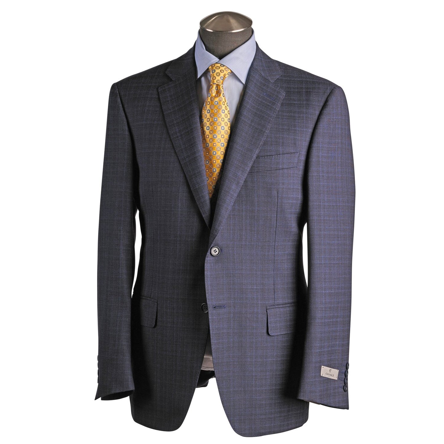 Canali Siena Model Impeccable Wool Suit in Grey Blue