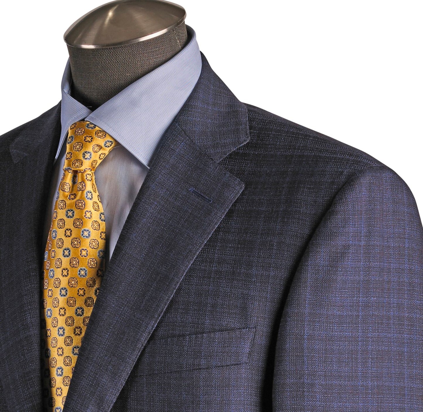 Canali Siena Model Impeccable Wool Suit in Grey Blue