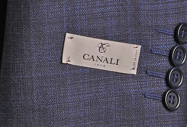 Canali Siena Model Impeccable Wool Suit in Grey Blue