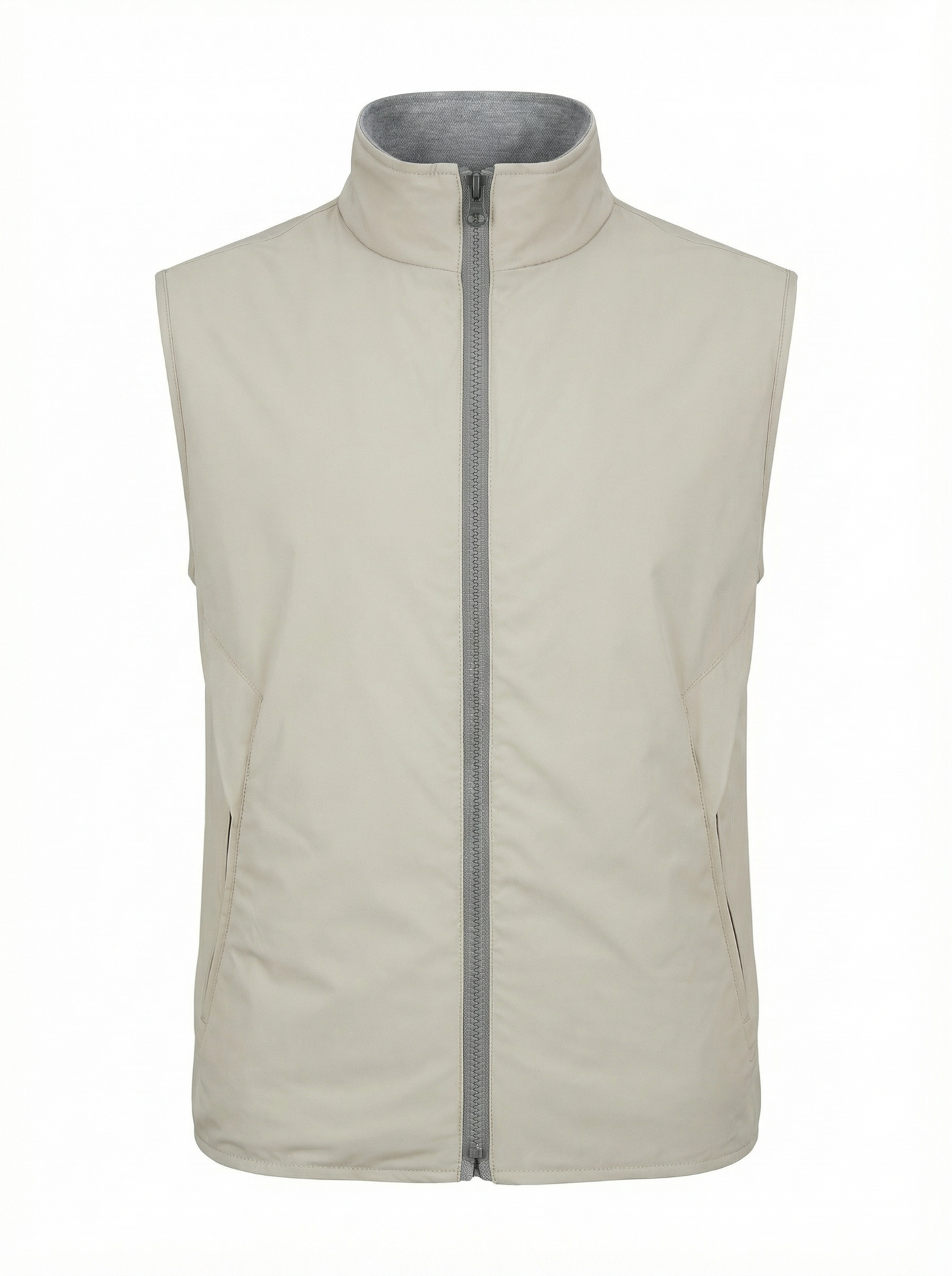 Waterville Silk & Virgin Wool Blend Reversible Vest in Light Grey