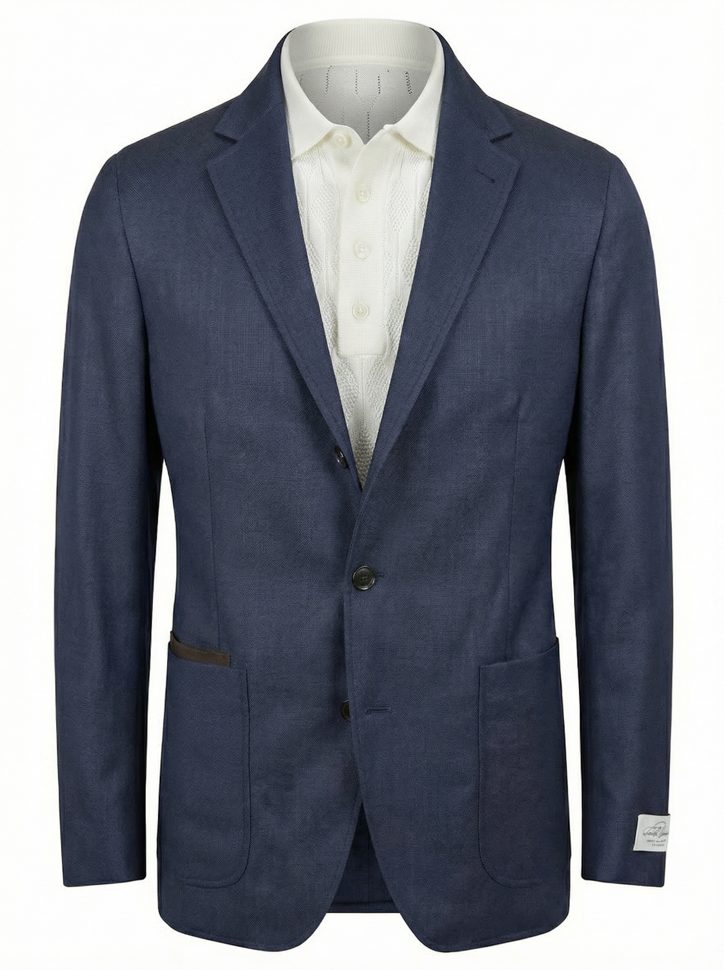 Belvest Jacket-in-the-Box Travel Sport Coat Stand-Collar (Mandarin-Style) in Navy