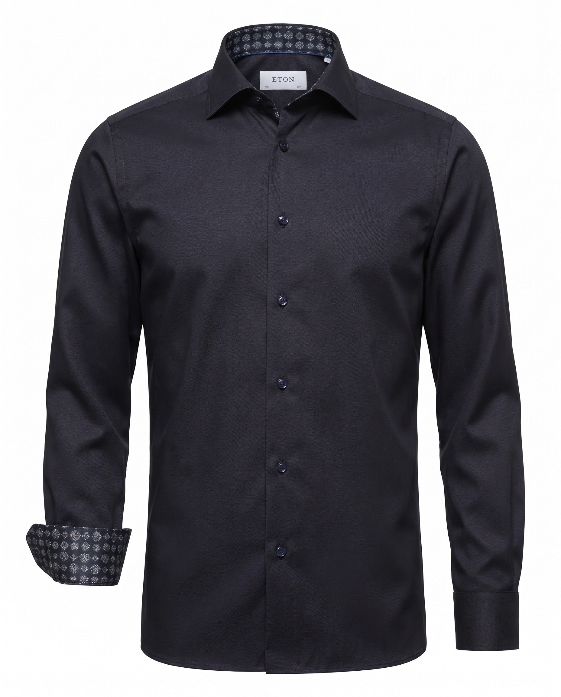 Eton Geometric Effect Signature Navy Twill Shirt in Slim Fit