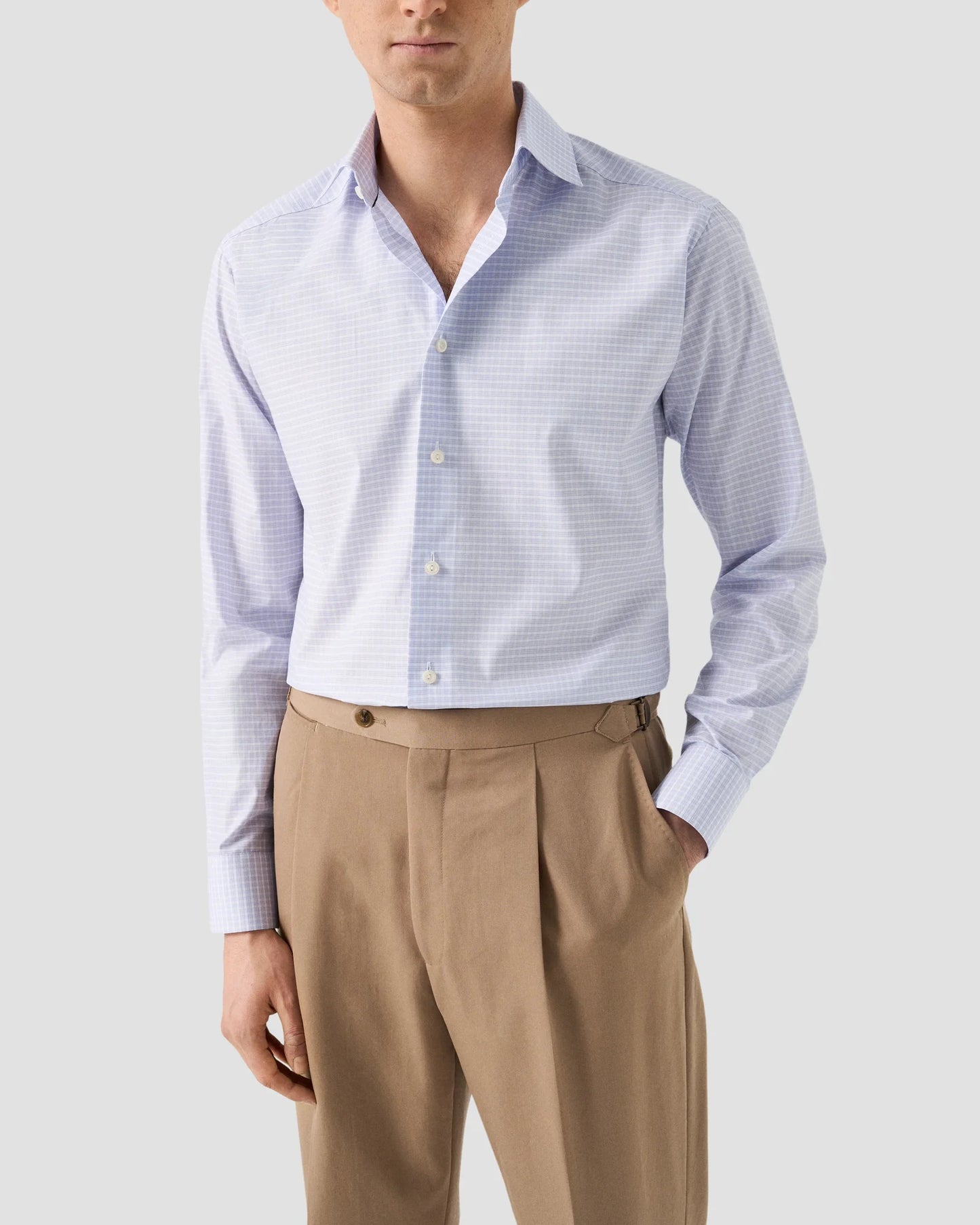Eton Purple Fine Twill Check Shirt in Contemporary Fit