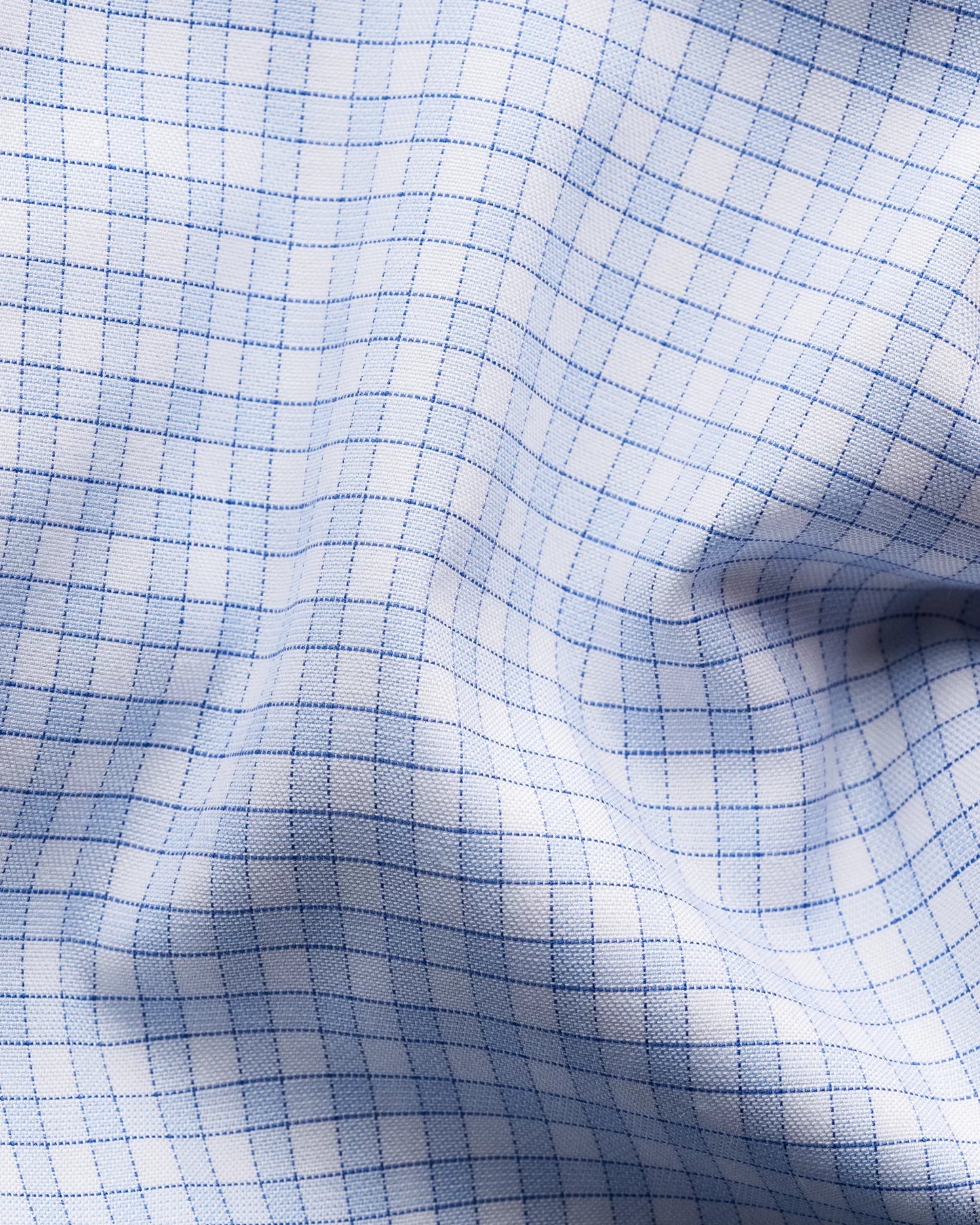 Eton Checked Signature Twill Sport Shirt in Light Blue