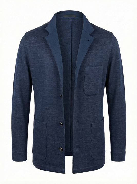 Fradi The Shirt-Style Jacket in Linen & Cotton in Navy