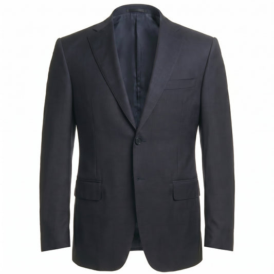Canali Siena Model Suit in Dual-Tone Wool in Navy