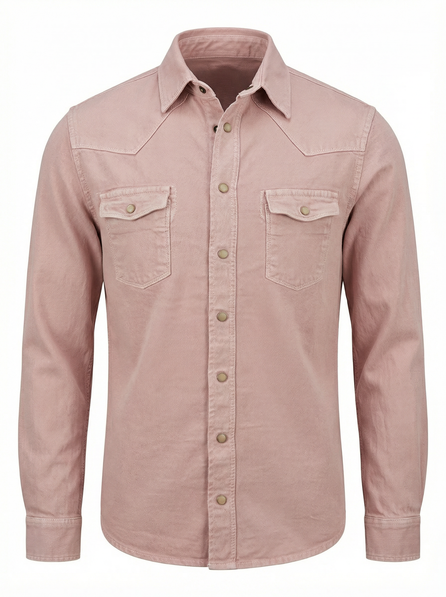 Teleria Zed Roper Over-Dyed Western Snap Shirt in Dusty Rose