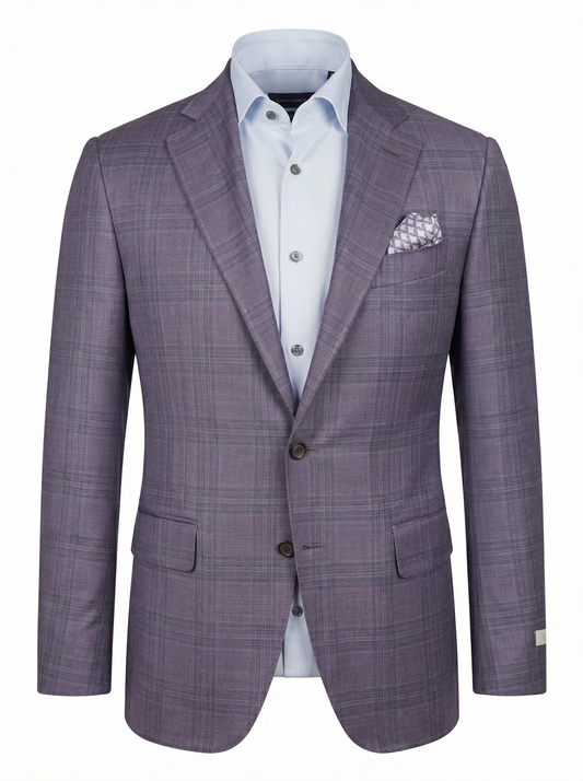 Canali Kei Model Wool Sport Coat in Plum