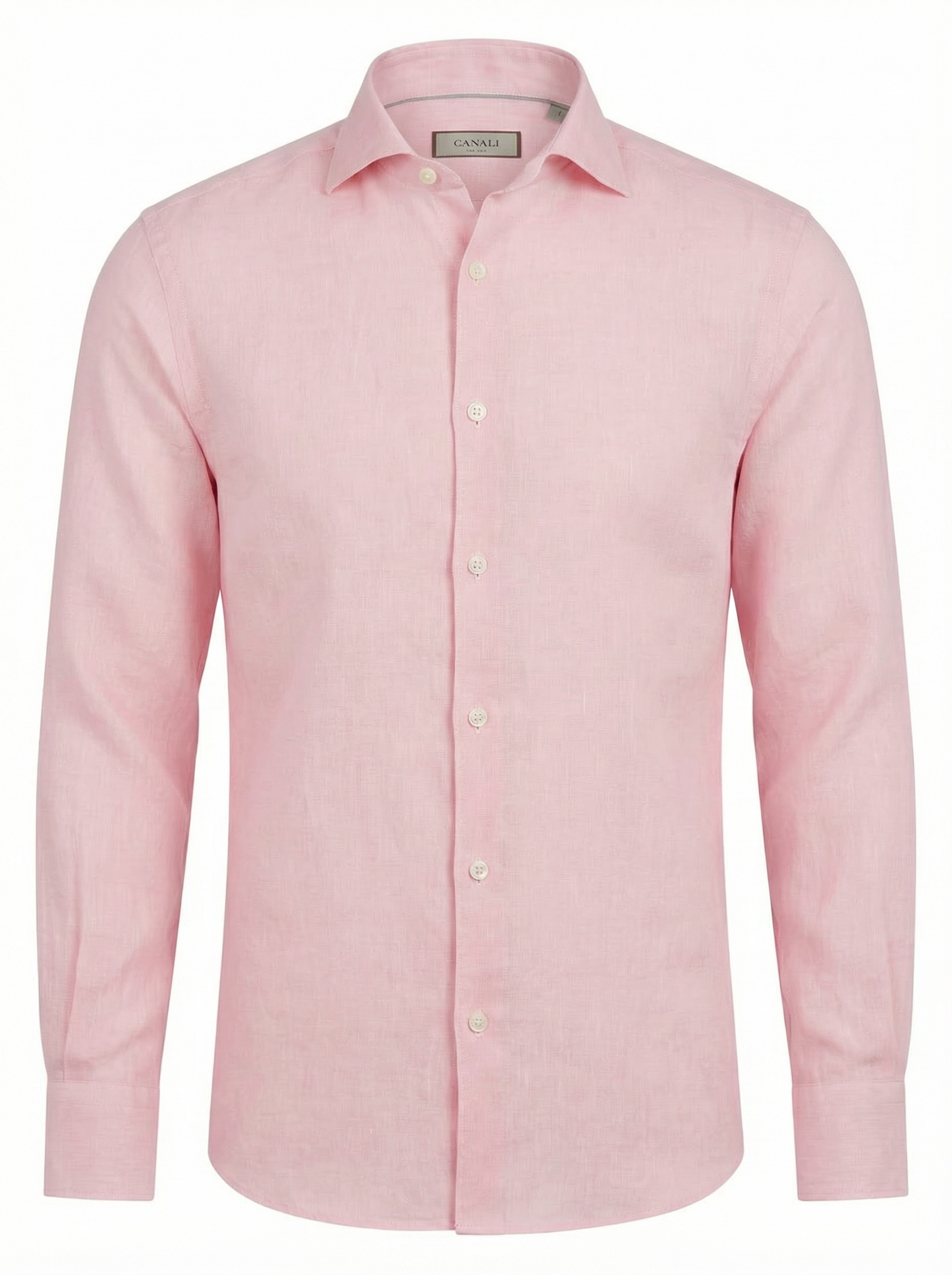 Canali Linen Sport Shirt in Light Pink