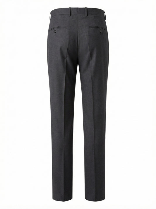 Belvest Super 120s Wool Dress Pants in Charcoal Gray