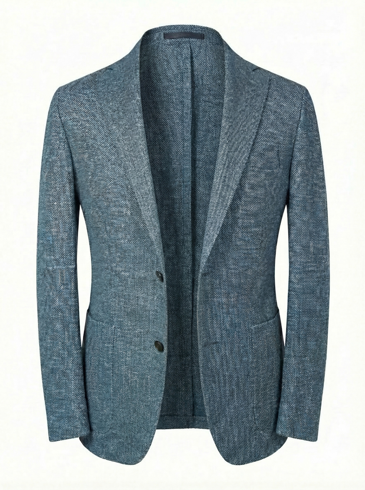 Fradi Knitted Linen & Cotton Super Light Jersey Jacket in Denim