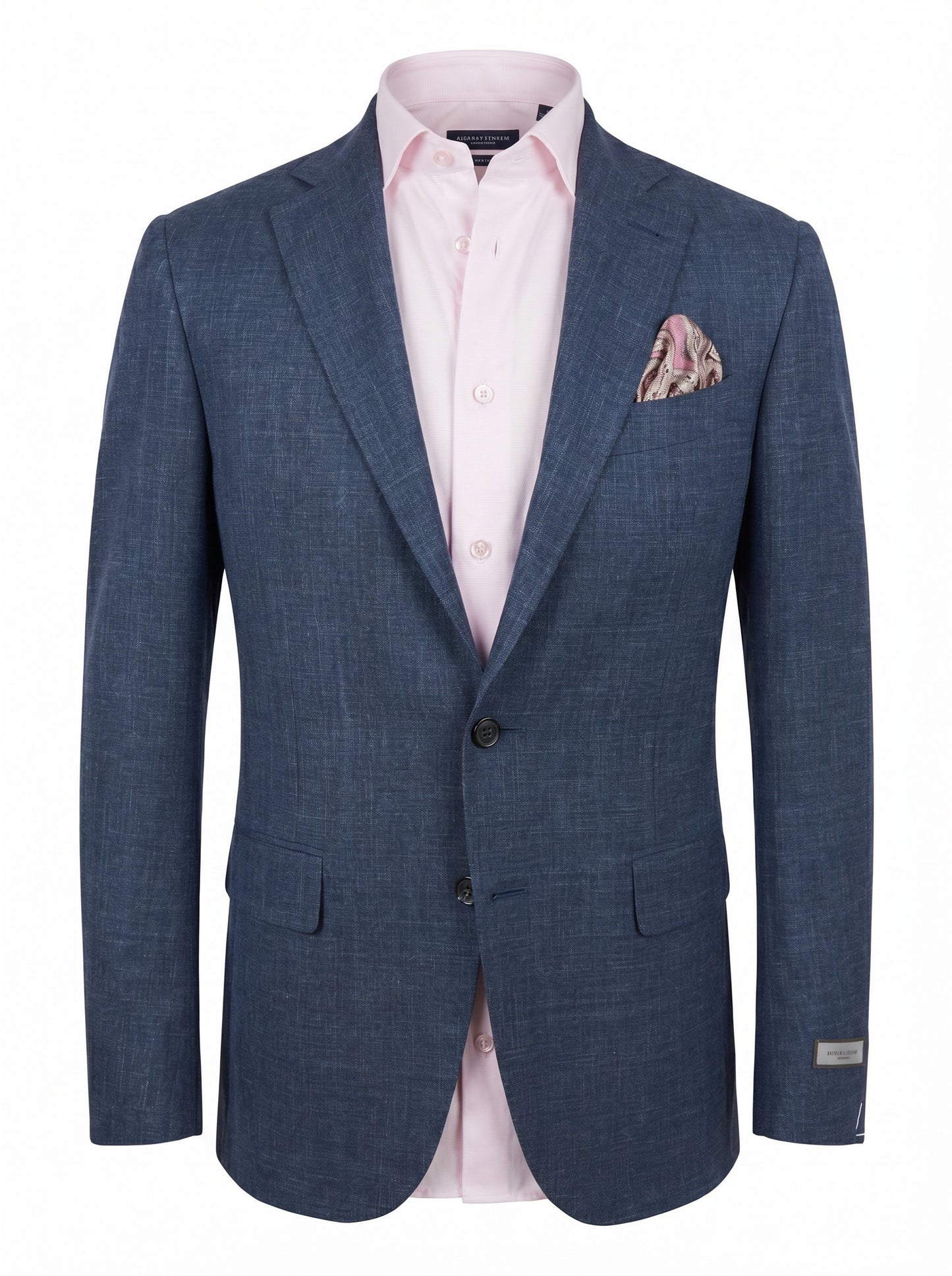 Canali Kei Model Wool, Silk and Linen Suit in Denim Blue