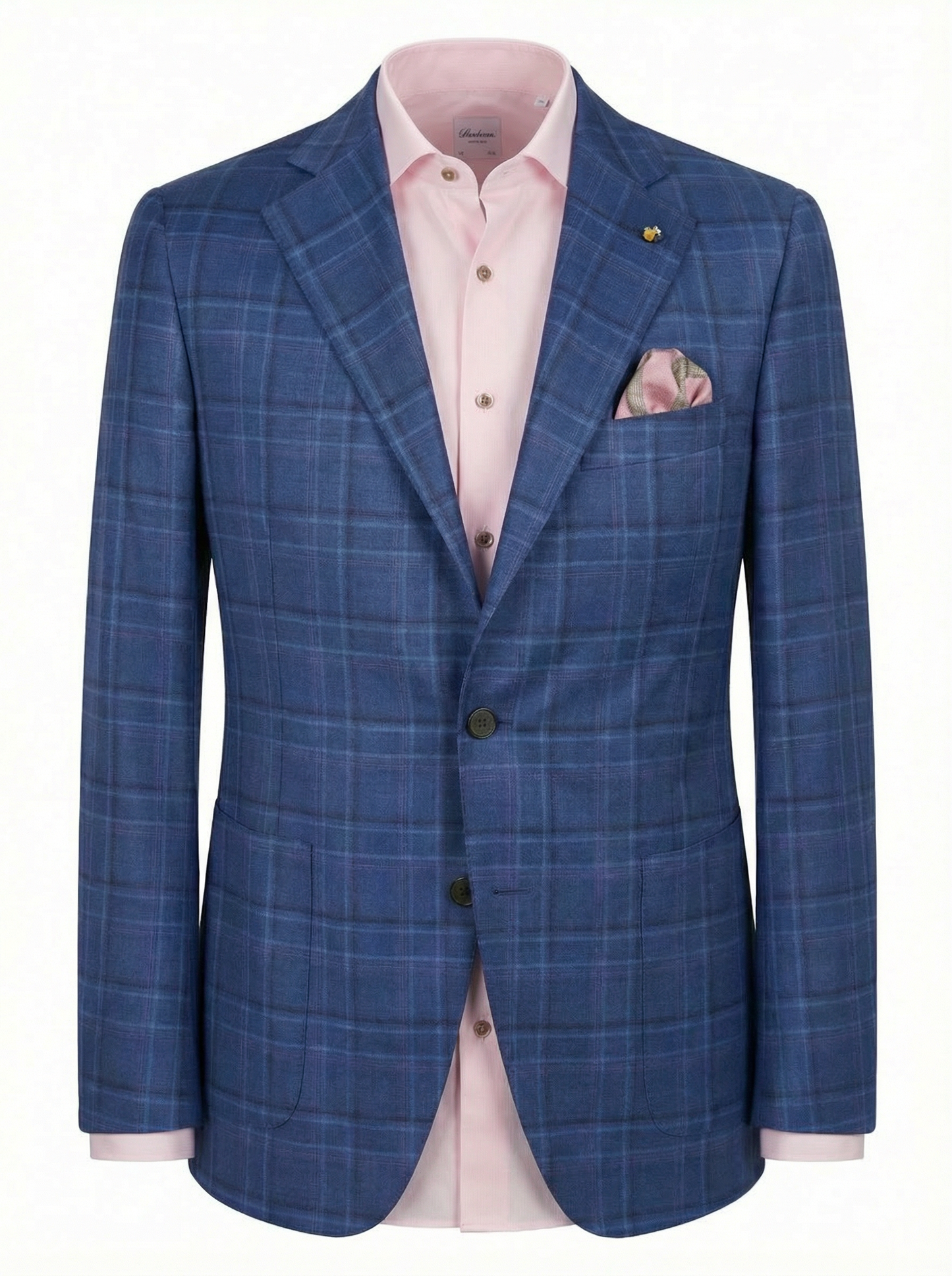 Belvest Jacket-in-the-Box Sport Coat Super 130 Wool in Mid Blue Windowpane