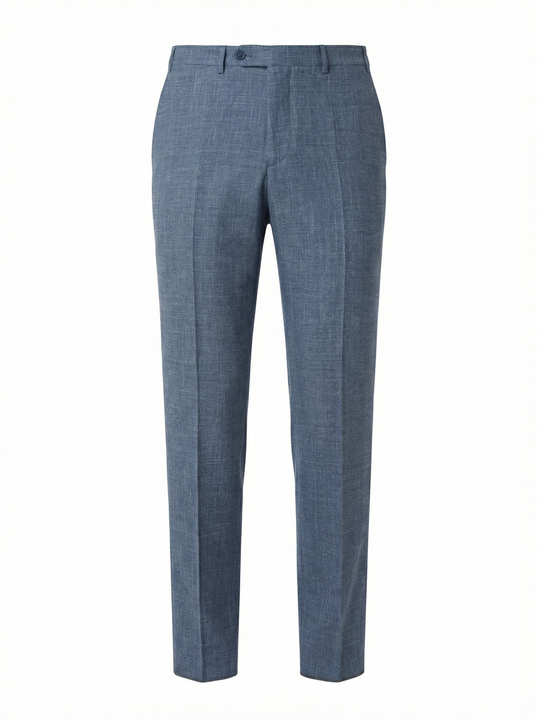 Canali Siena Classic Fit Linen Wool Blend Dress Pants in Mid Blue Canali Siena Classic Fit Linen Wool Blend Dress Pants in Mid Blue
