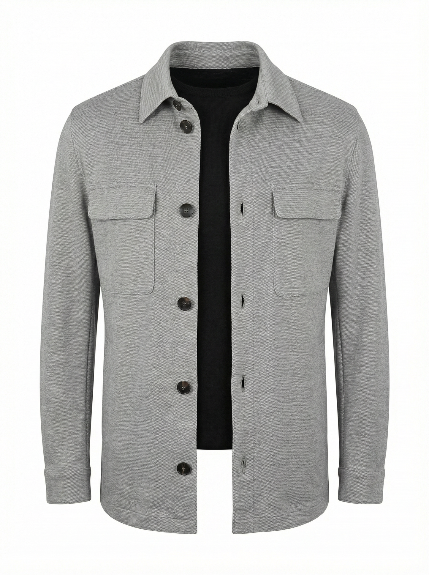 Fradi Piqué Jersey Overshirt in Light Gray