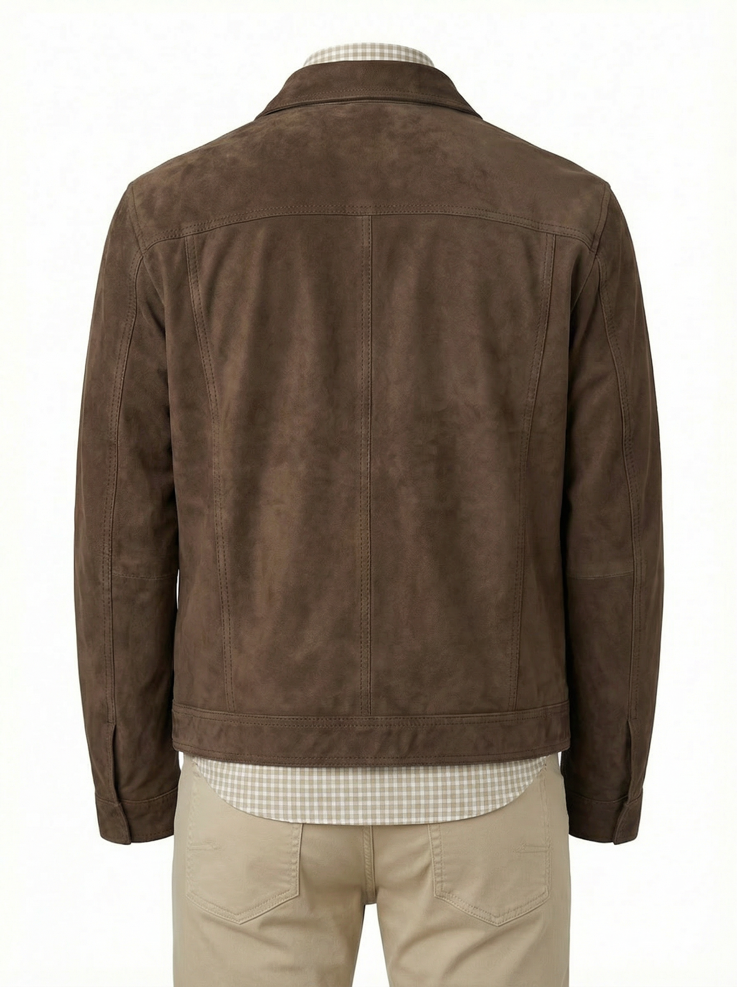 Milestone Nubuck Nappa Leather Shirt Jacket in Chocolate Brown