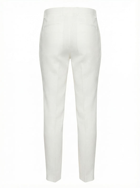 Canali Siena Classic Fit Linen Dress Pants in White