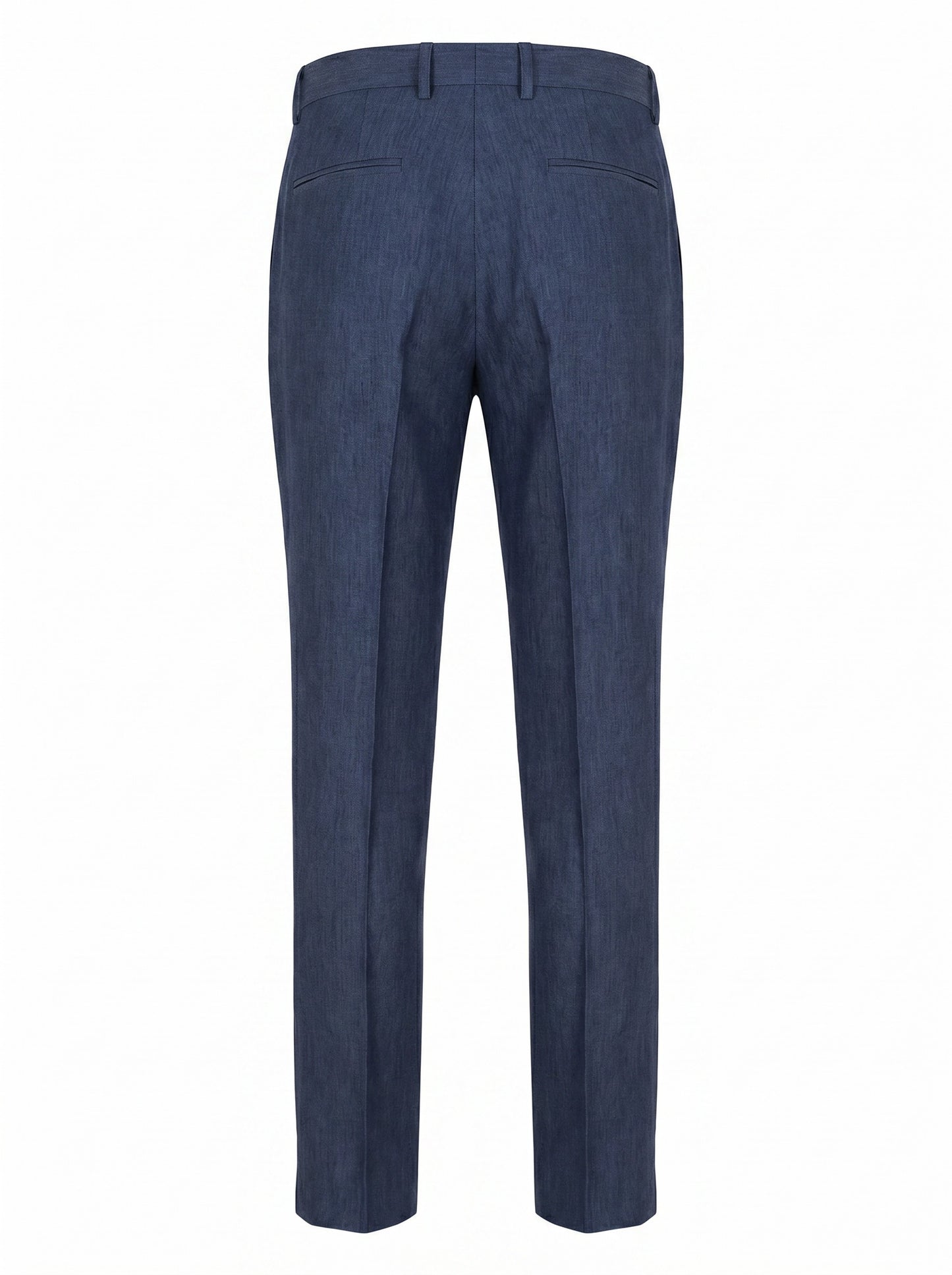 Canali Siena Classic Fit Linen Dress Pants in Mid Blue