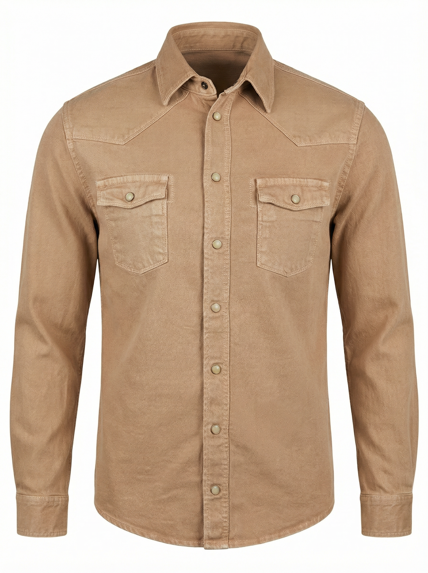 Teleria Zed Roper Over-Dyed Western Snap Shirt in Cannella