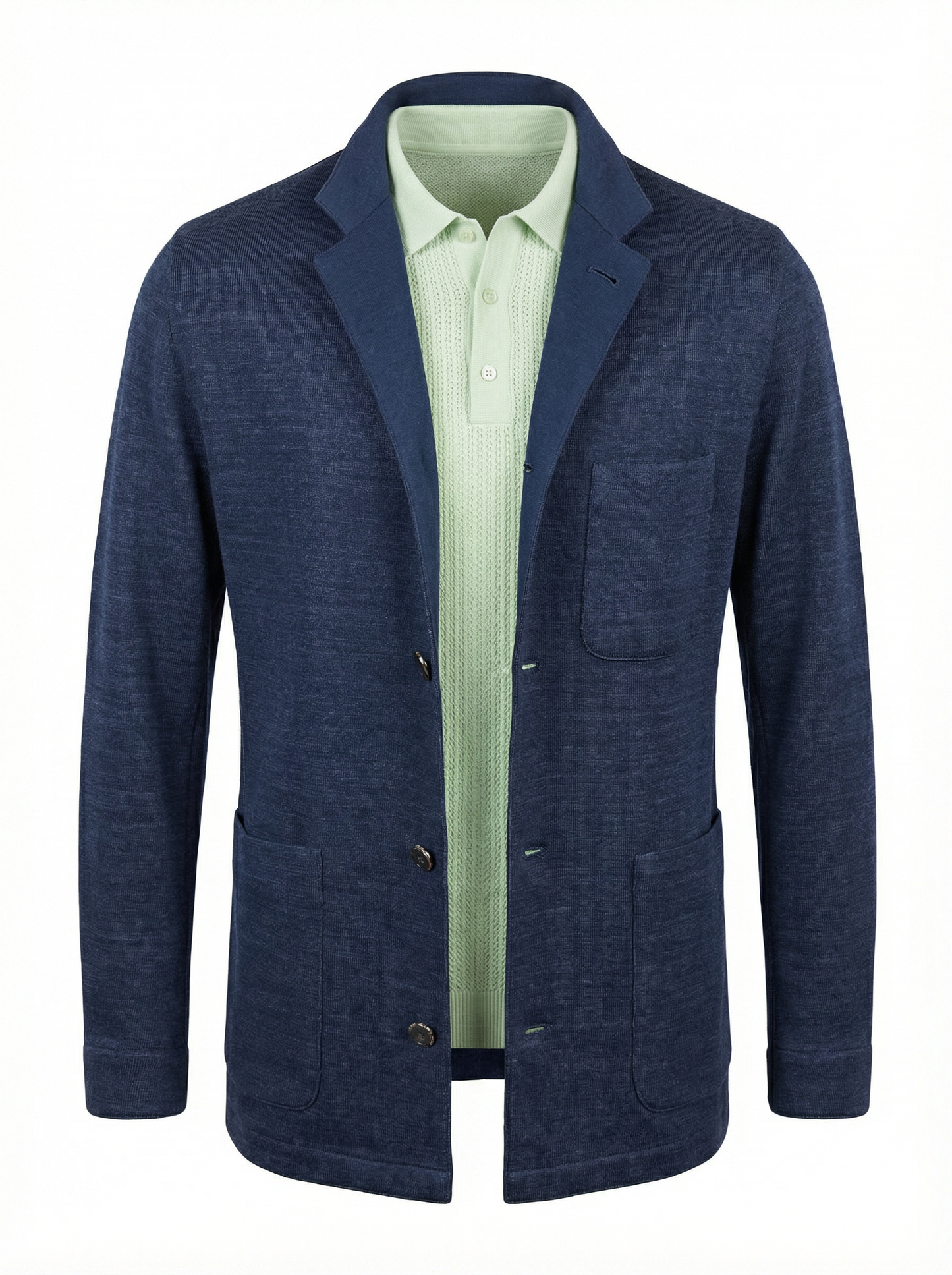 Fradi The Shirt-Style Jacket in Linen & Cotton in Navy
