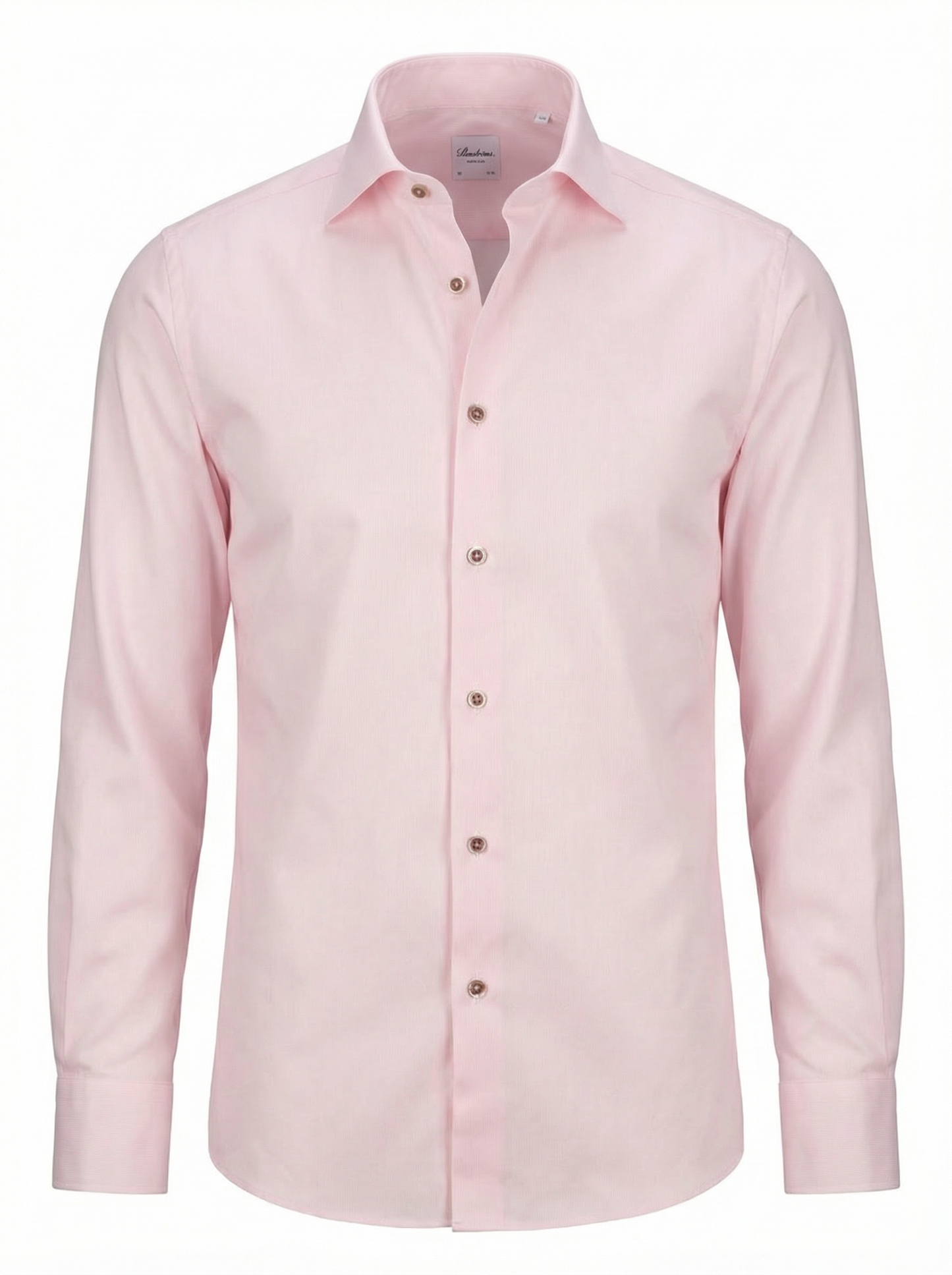 Stenströms Soft Rose Twill Shirt with Champagne Contrast Buttons in Regular Fit