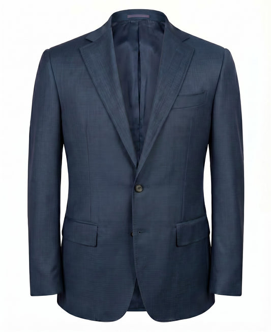 Canali Kei Model Suit in Dual-Tone Wool in Blue Grey