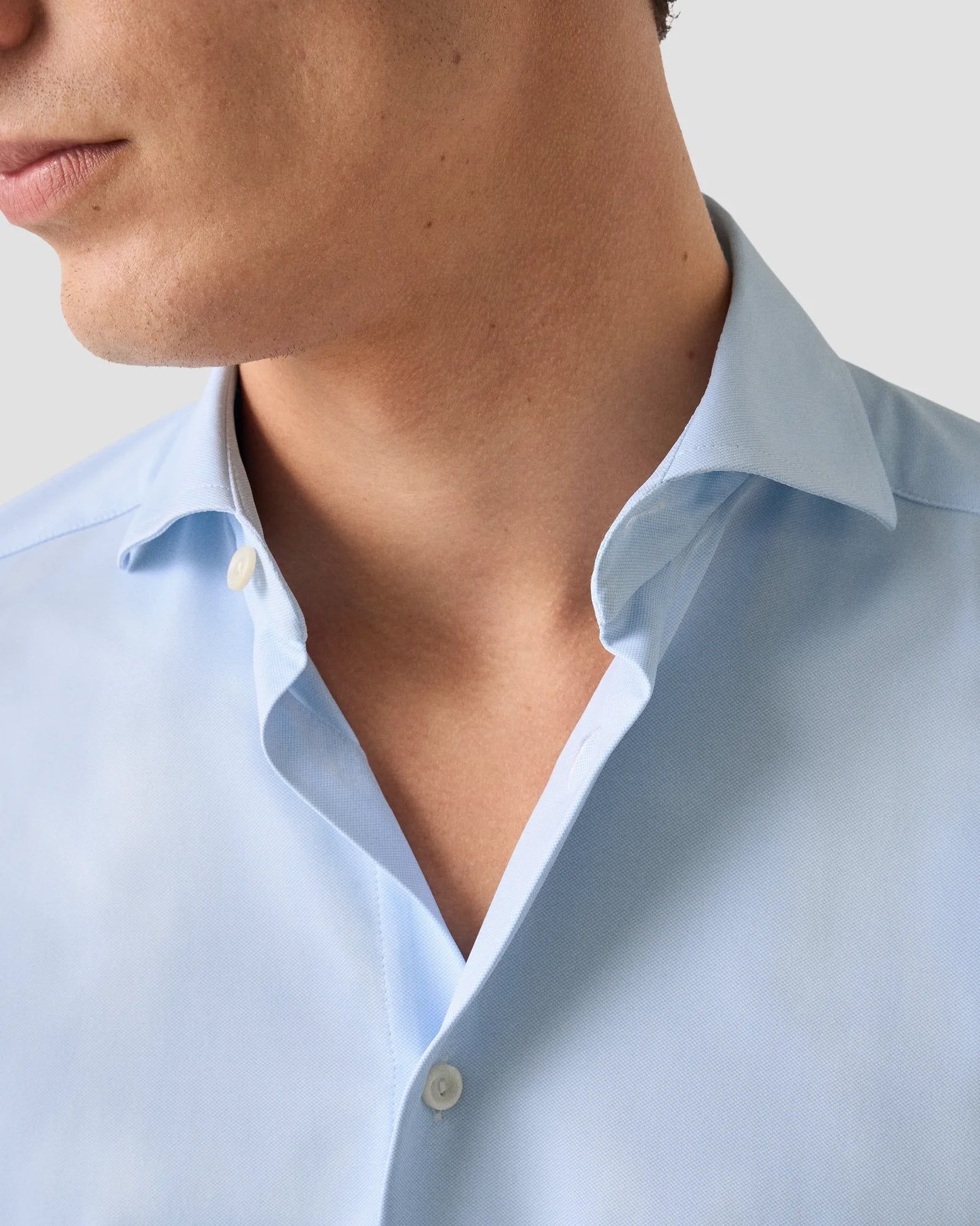 Eton Solid Four-Way Stretch Shirt in Slim Fit – Blue