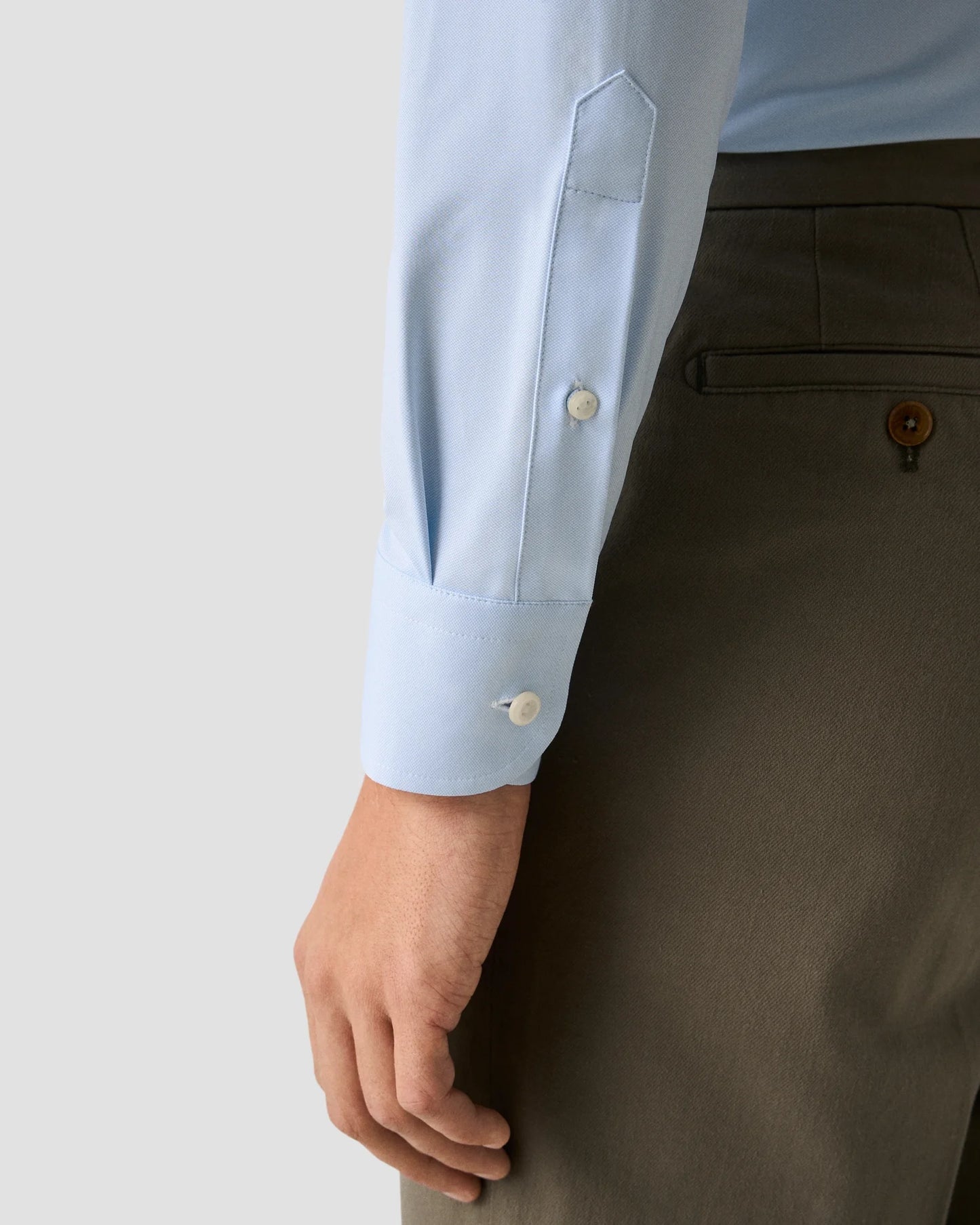 Eton Solid Four-Way Stretch Shirt in Slim Fit – Blue