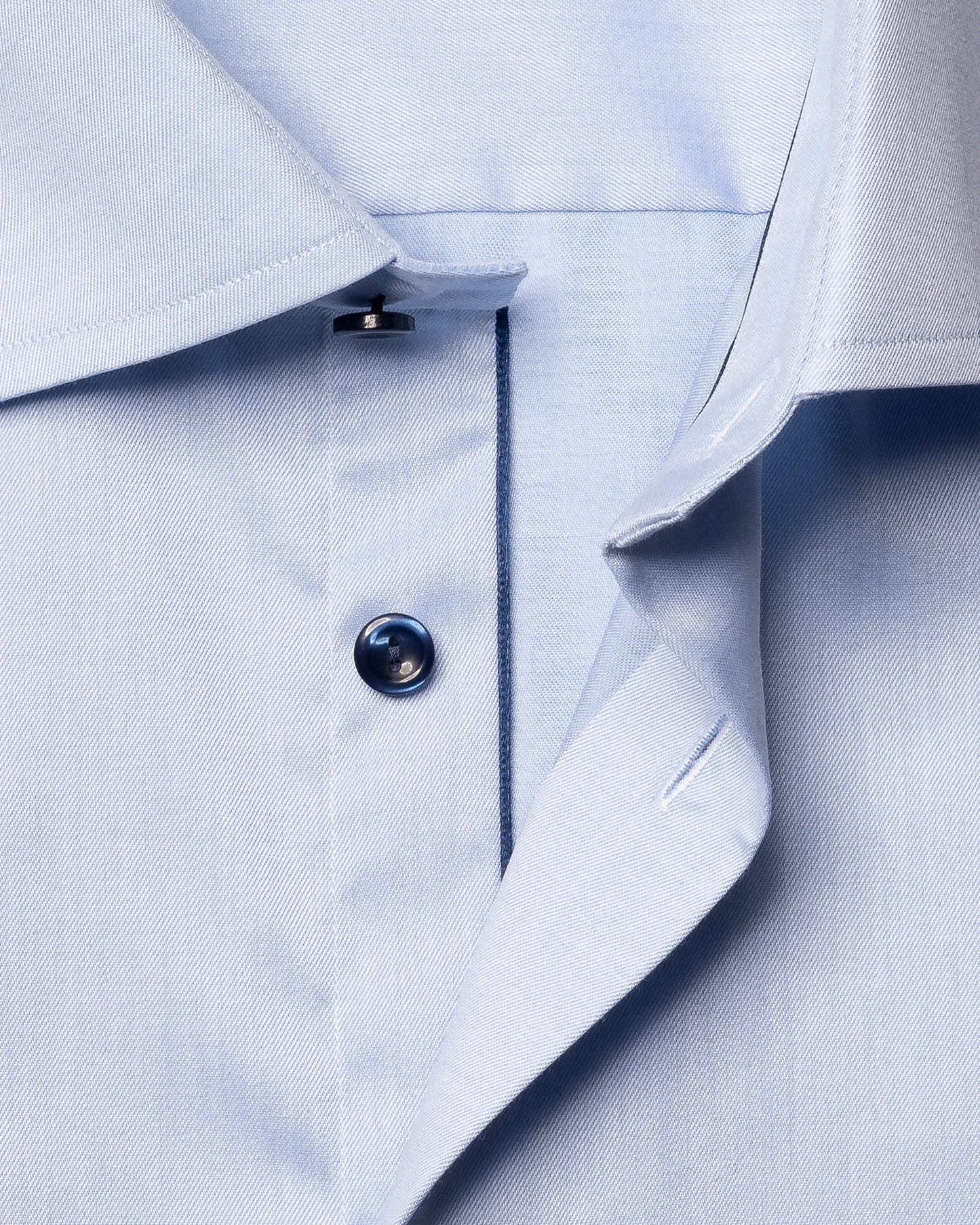 Eton Light Blue Signature Twill Shirt with Navy Details