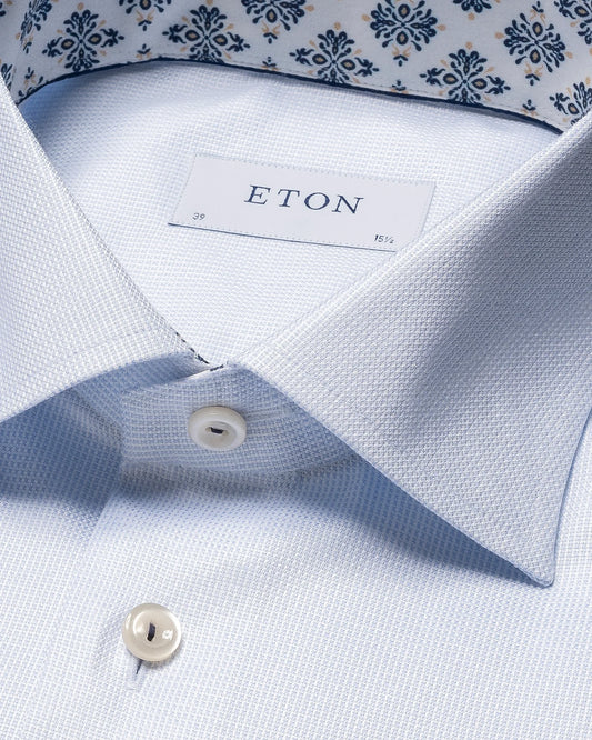 Eton Solid Cotton TENCEL™ Lyocell Sport Shirt in Light Blue