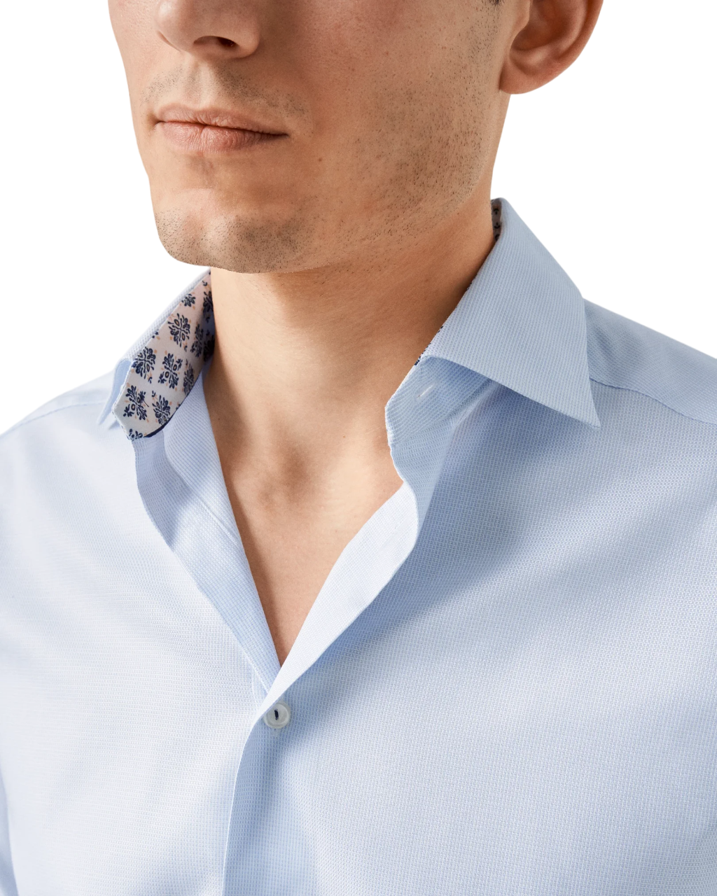 Eton Solid Cotton TENCEL™ Lyocell Sport Shirt in Light Blue