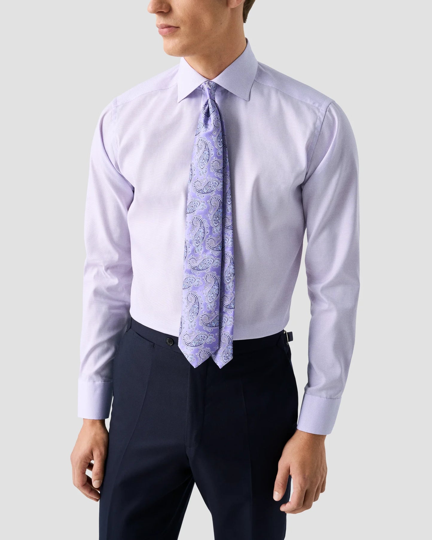 Eton Twill Dress Shirt in Lavendar