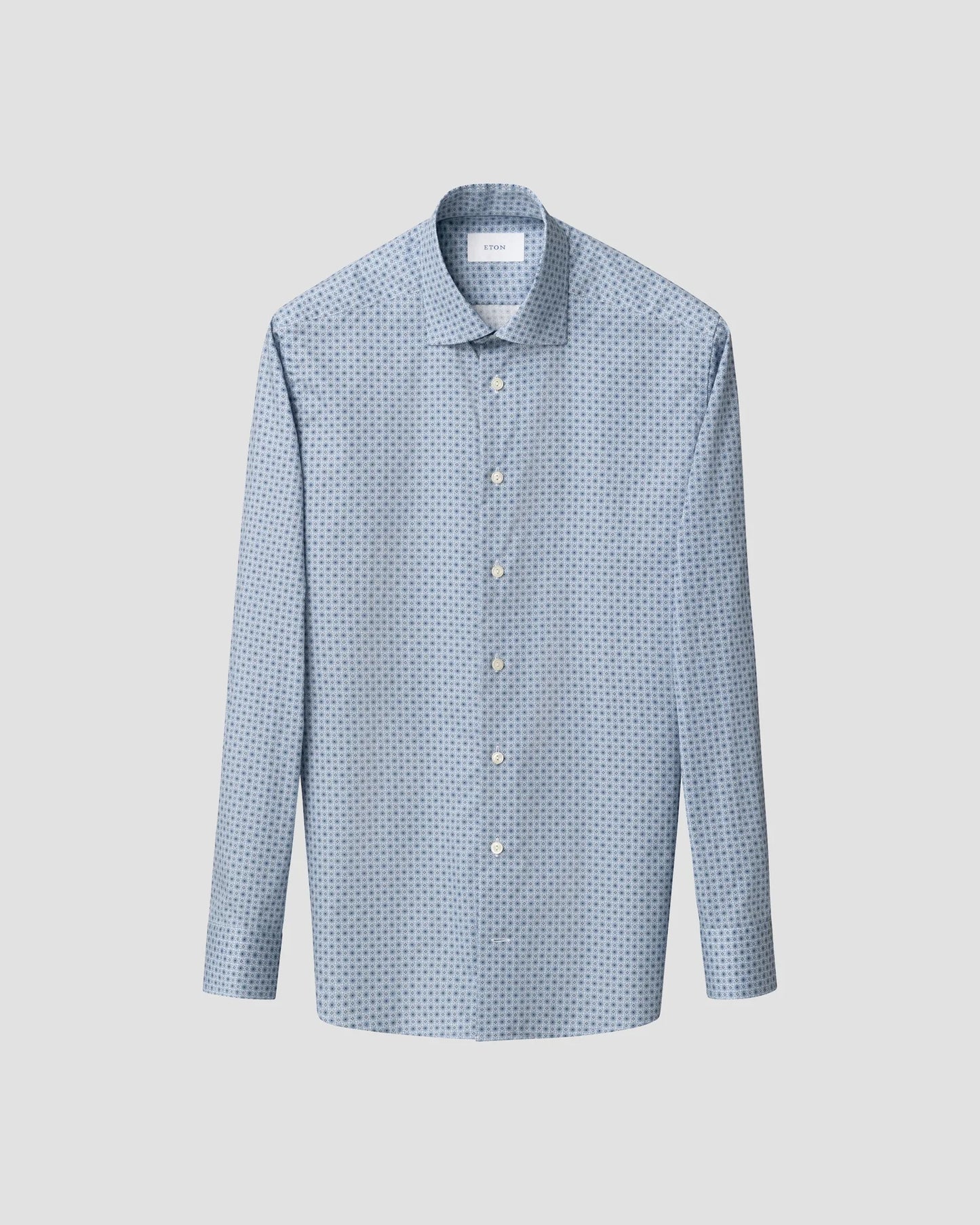 Eton Contemporary Micro Floral Print Shirt in Light Blue