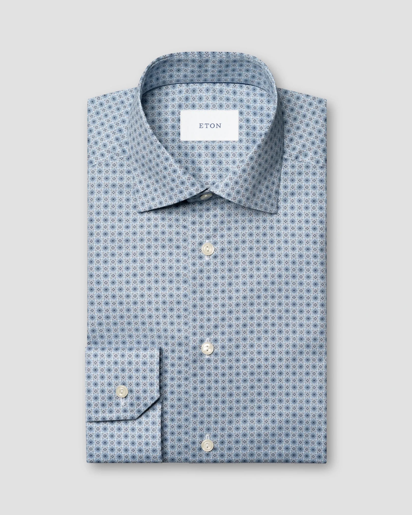 eton dress shirt Eton Contemporary Micro Floral Print Shirt in Light Blue – Uomo San Francisco