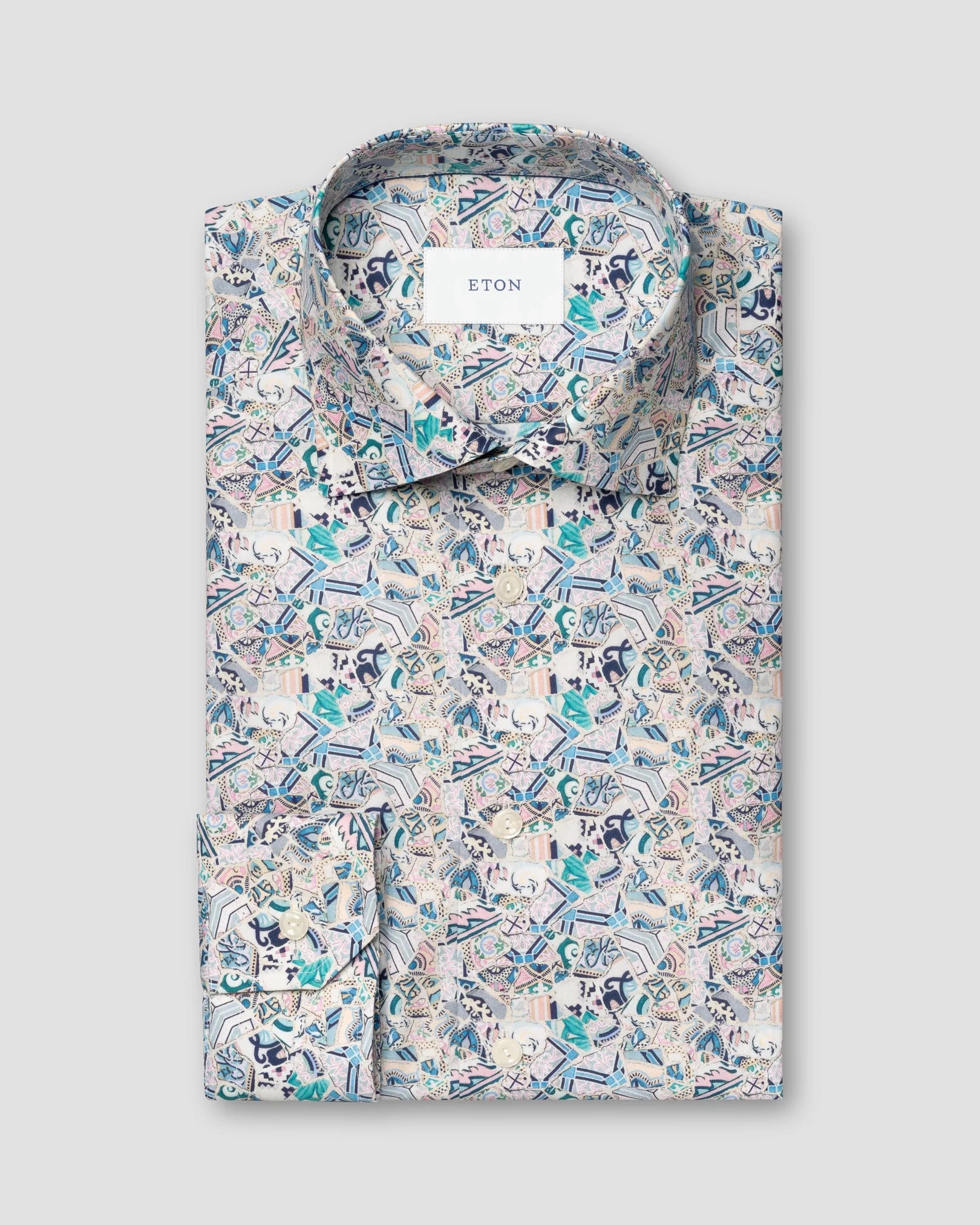 Eton Patchwork Signature Twill Shirt in Slim Fit Multi-Colored Uomo San Francisco Eton Patchwork Signature Twill Shirt in Slim Fit Multi-Colored Uomo San Francisco