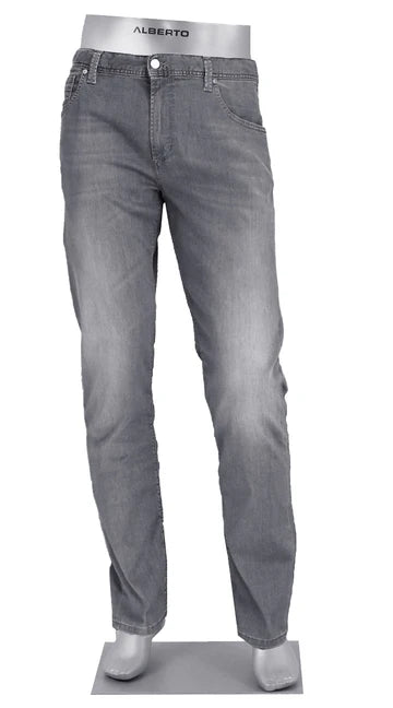 Alberto Jeans In Pipe Regular Fit Light Weigh Tencel-Gray