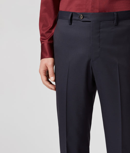 Pal Zileri 100% Wool Flat Front Dress Pants – Navy Blue