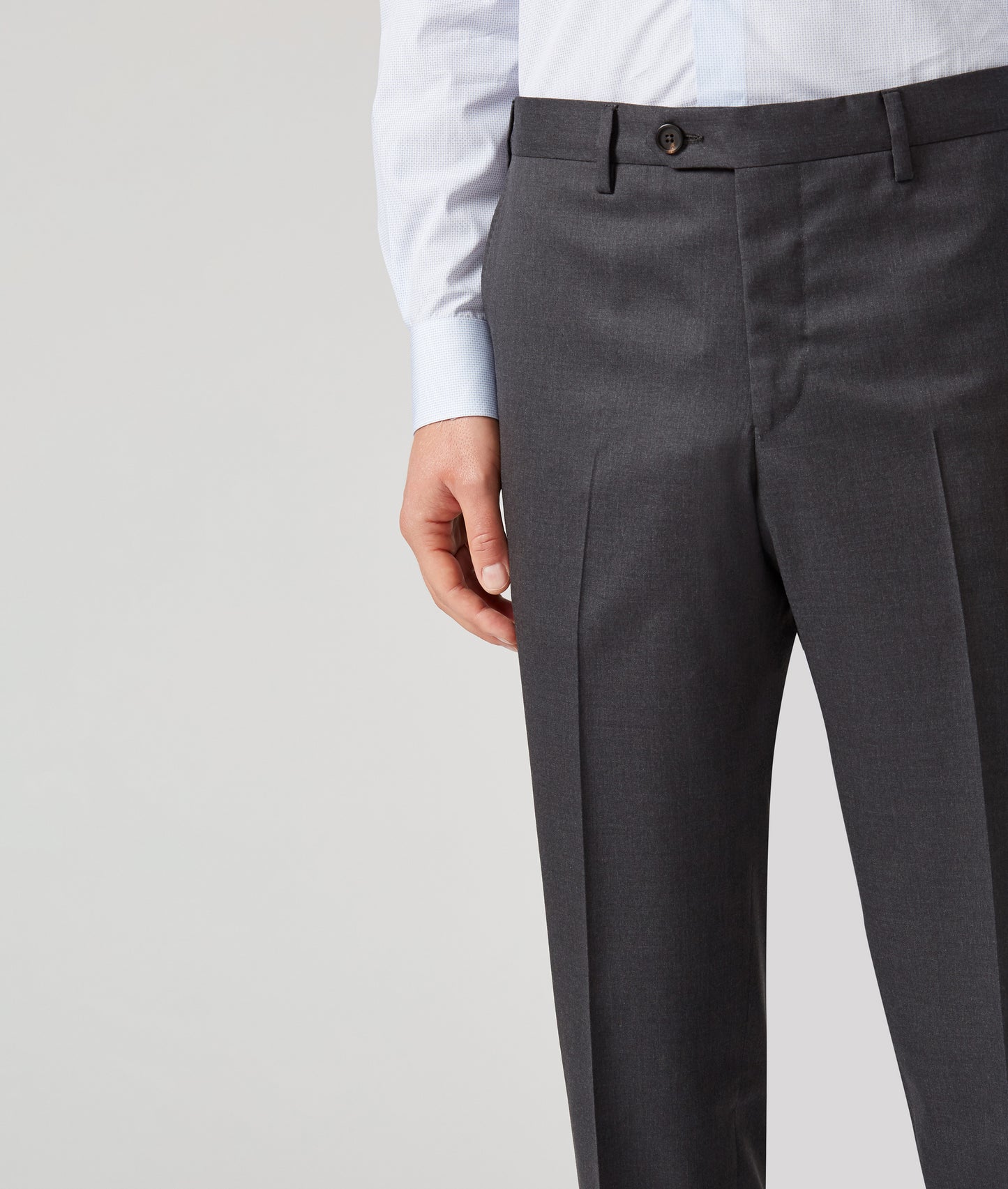 Pal Zileri 100% Wool Flat Front Dress Pants in Charcoal Gray