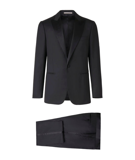 Pal Zileri 100% Wool Peak Lapel Tuxedo in Vicenza (Z Model) in Black