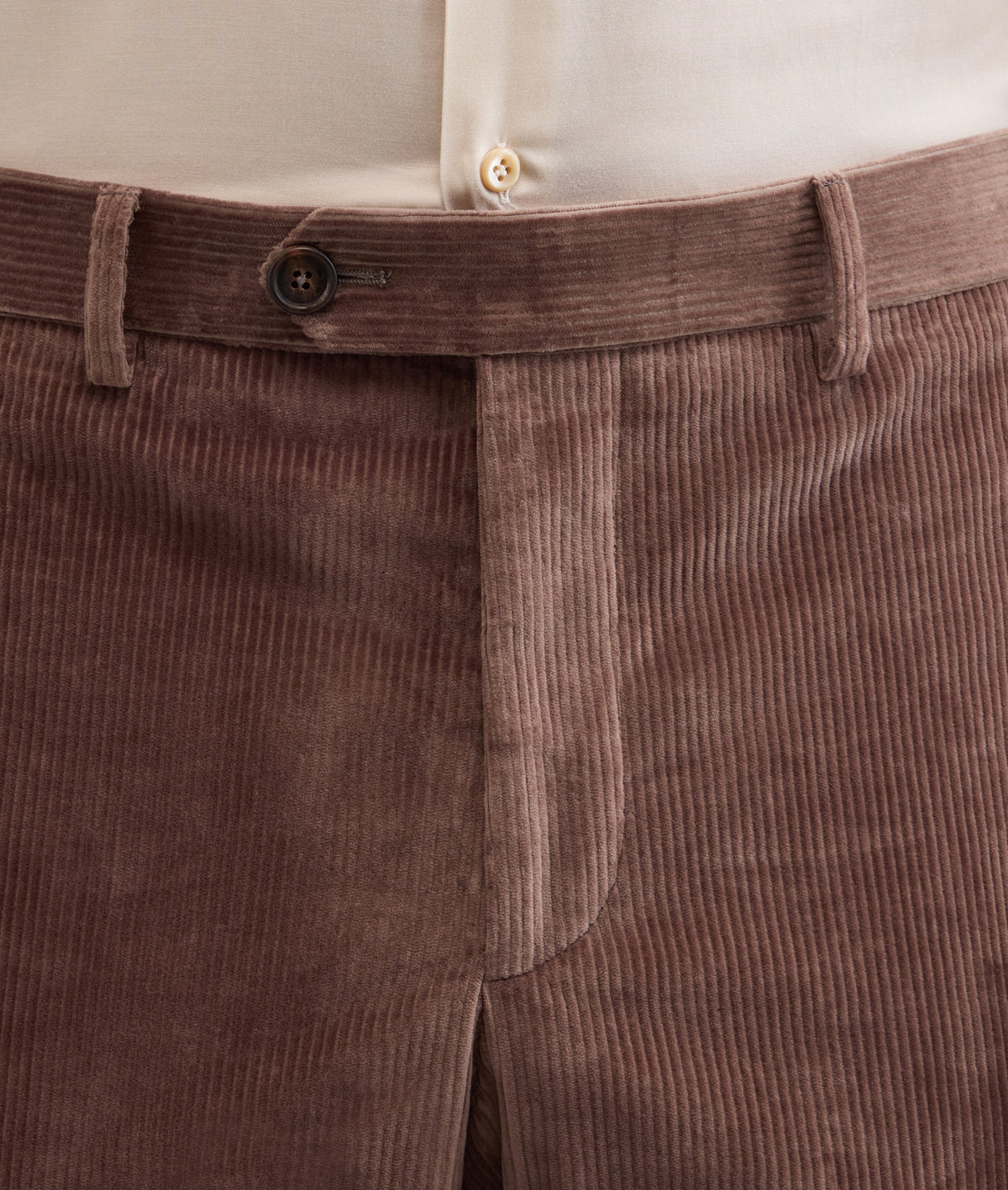 Pal Zileri Cotton & Elastane Corduroy Trousers-Chocolate Brown
