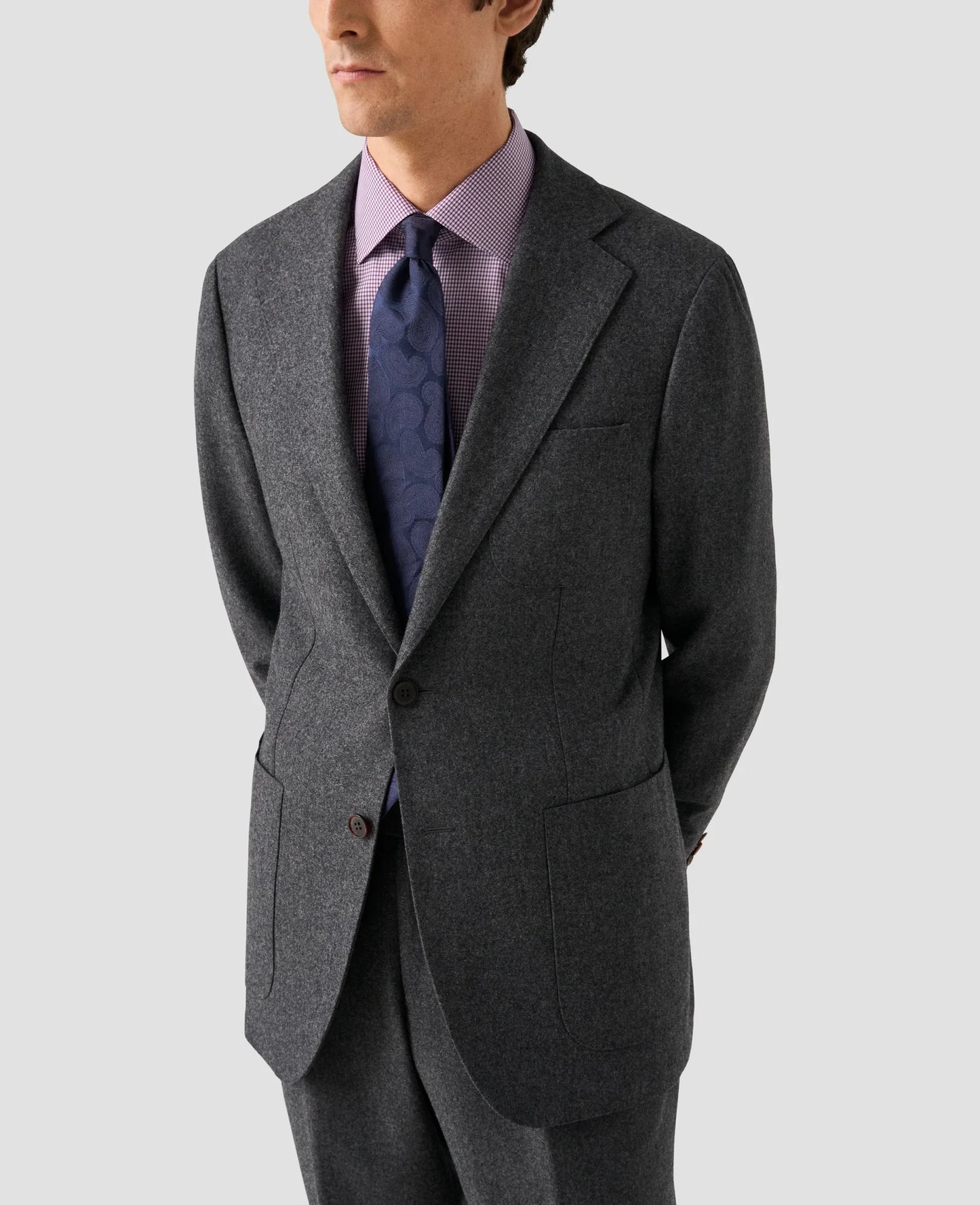 Eton 3D Check ElevatedTwill Shirt in Slim Fit - Pink