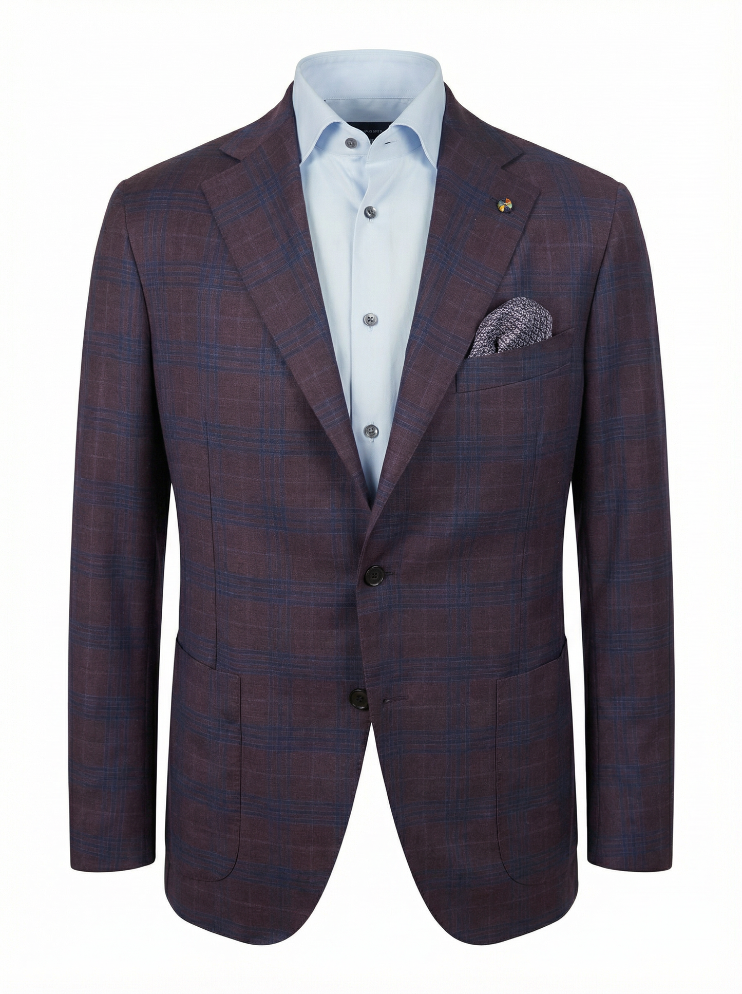 Belvest Sport Jacket in 100% Light Wool in Maroon