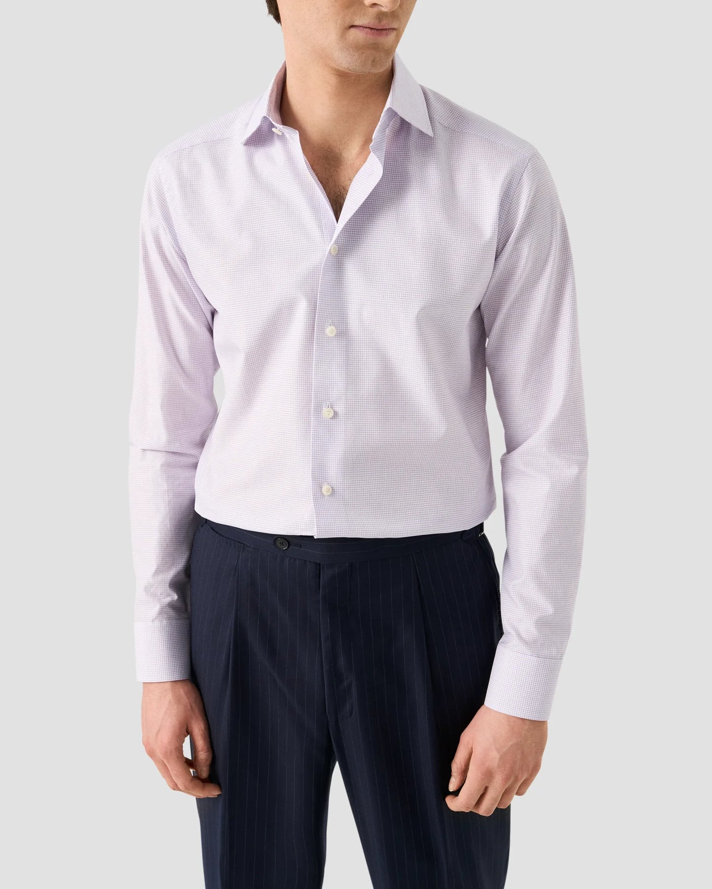 Eton Purple Micro Check Signature Twill Shirt in Contemporary Fit